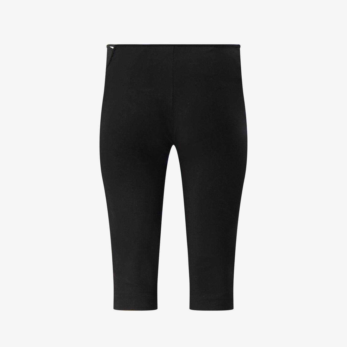 Back of black capris on a white background