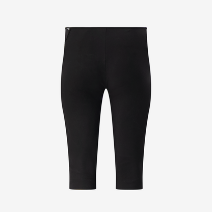 Back of black capris on a white background
