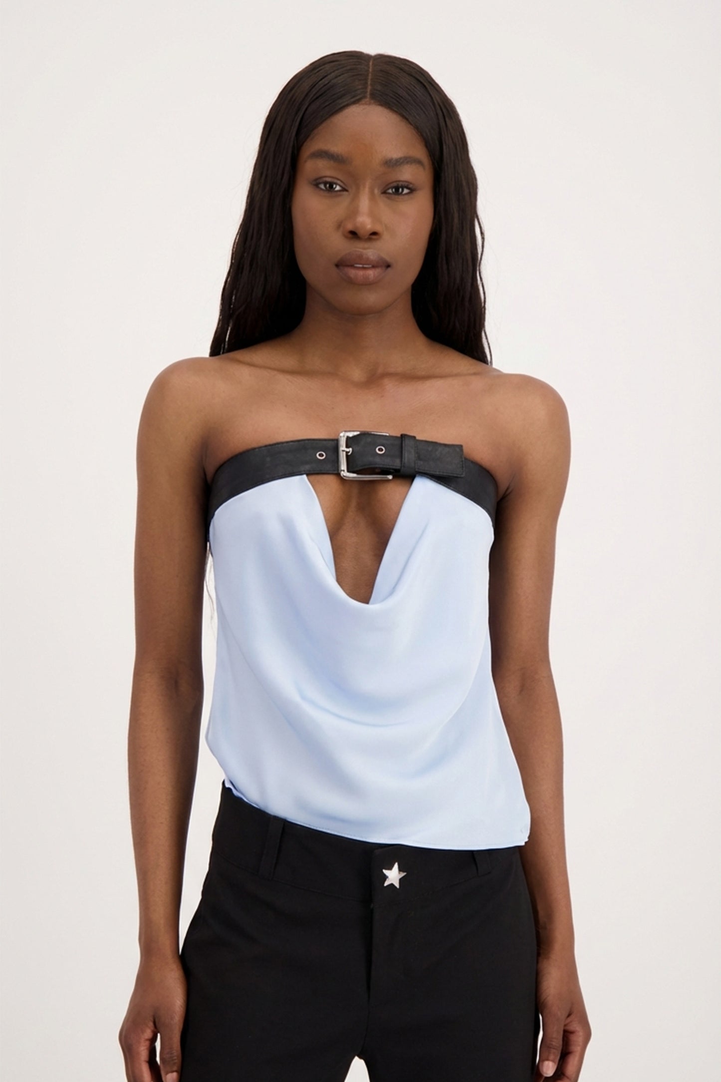 THE SERAPH COWL NECK TUBE TOP